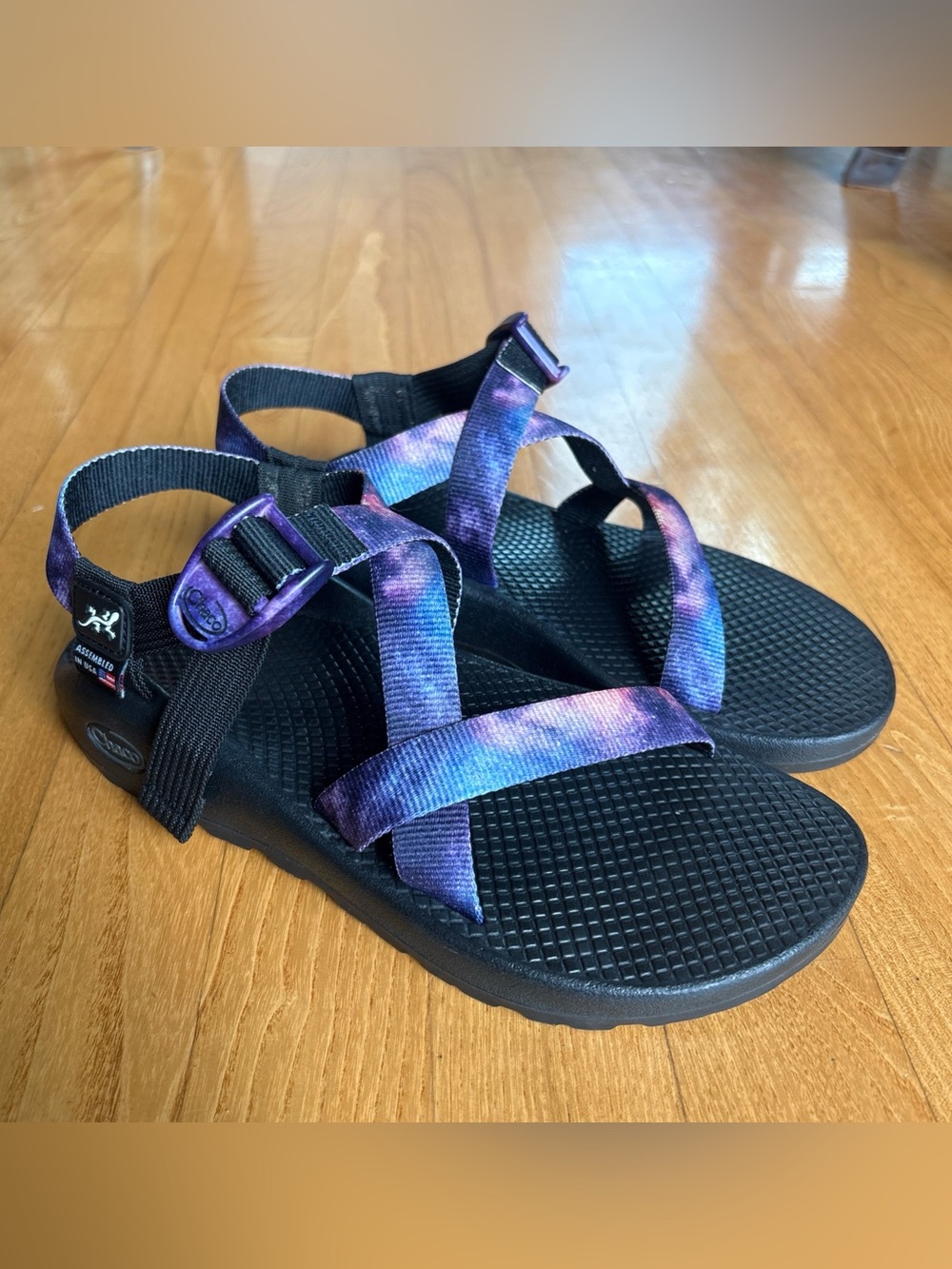 Chaco Classic Sandals Z1 Z/1 Galaxy Purple Blue Colorful Shoes Womens Black Sz 7